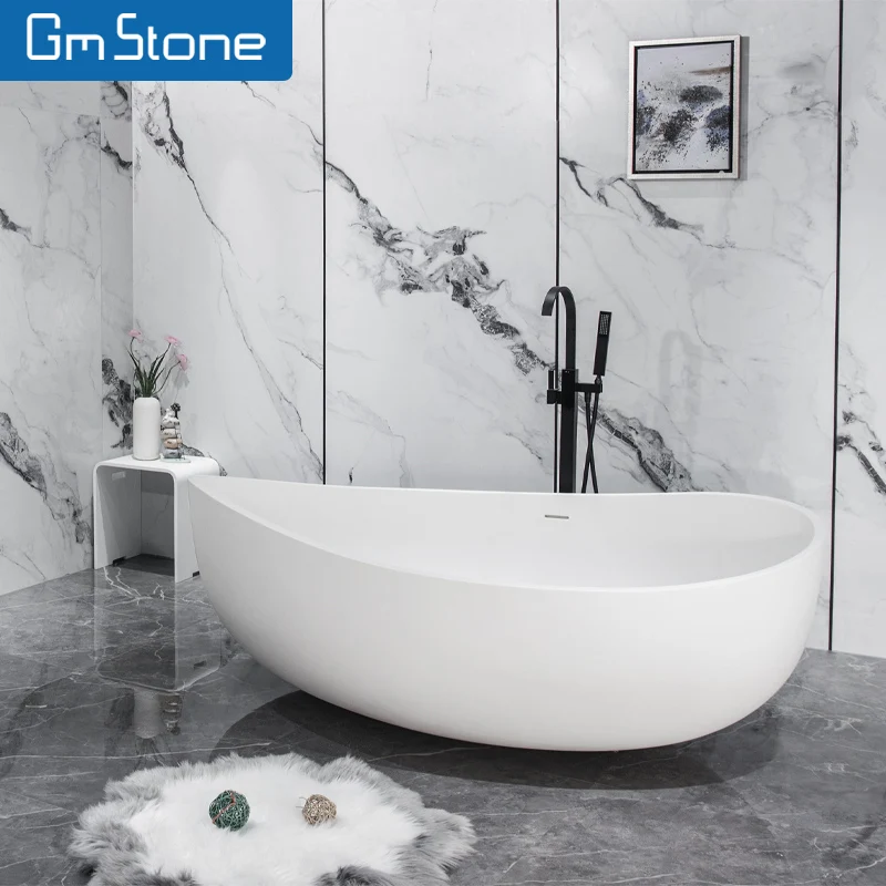 2023 GM freestanding bathtub solid surface soaking bathtub high-end Bathroom bathtub