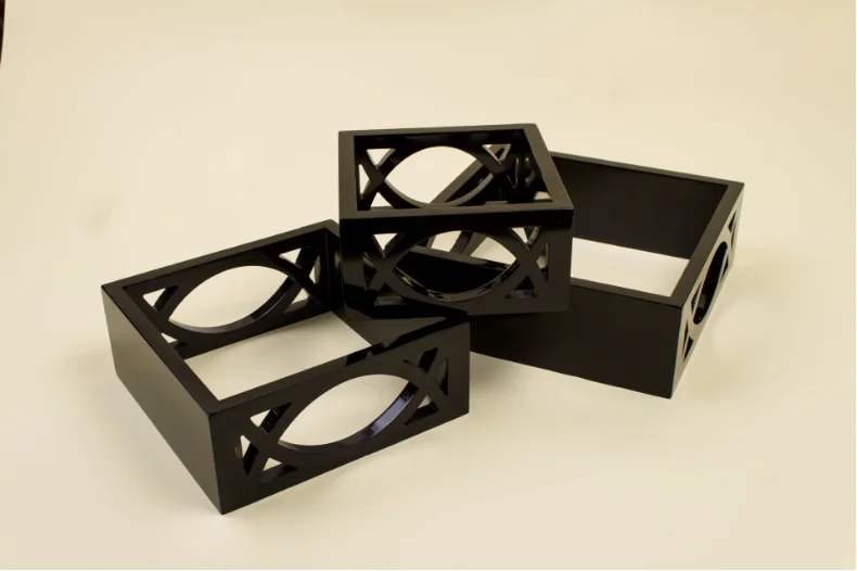 Home decorative E1 MDF  wall mounted shelf board and PU paint set3 cd rack