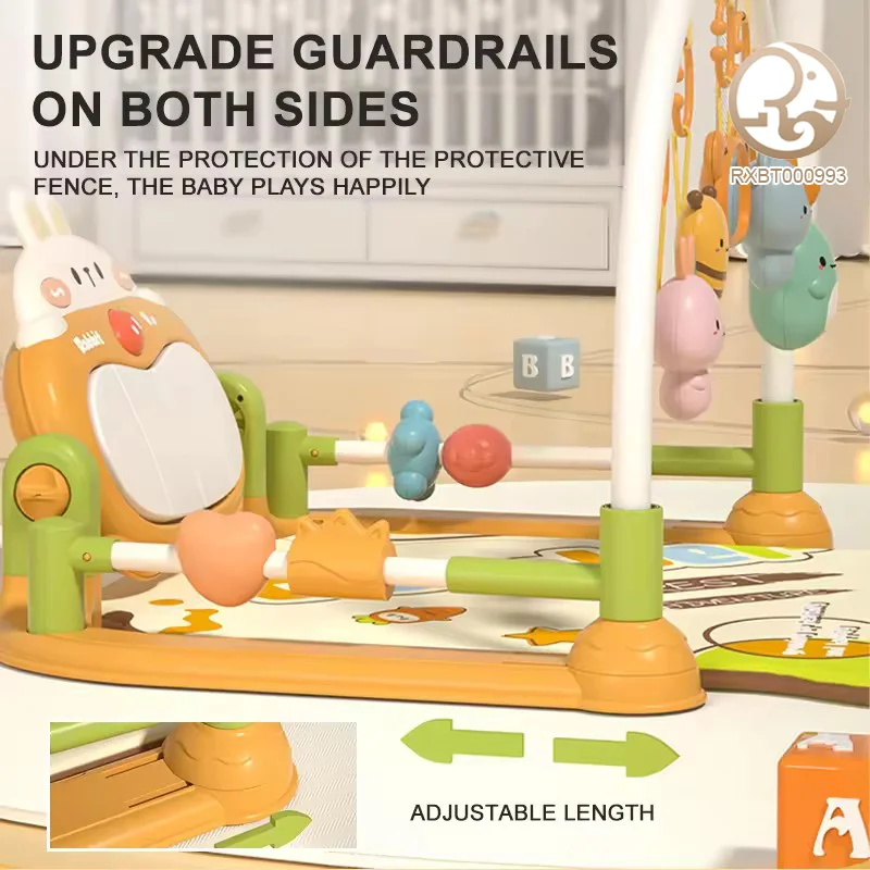 Factory Supply Infant Multi-Functional Soft Activity Play Mat Funny Indoor Fitness & Sleeping Game with Musical Pedal Fiddle Toy