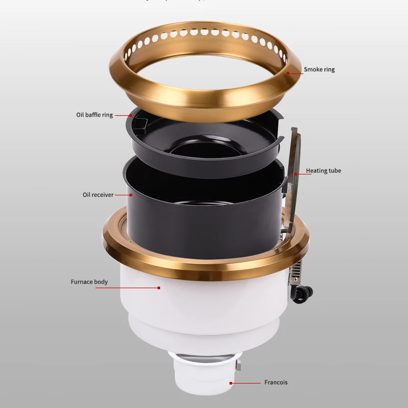 Japanese Round 2500w Stainless Steel Lower smoke exhaust embedded barbecue Grill Commercial Restaurant Electric Bbq Grill