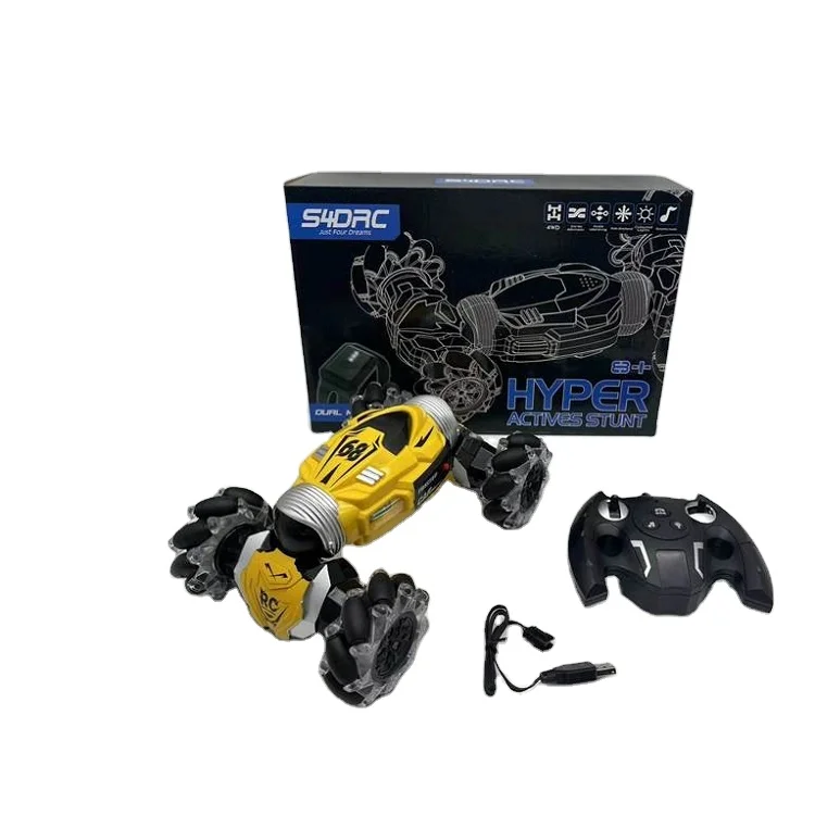 automatic demonstration remote control with usb charging cable 1:16 9 channel 4WD drive RC stunt car with light wheels music