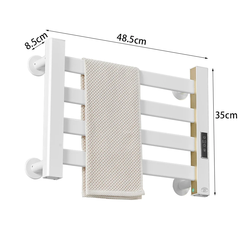 Intelligent 4 Bars Ladder Electric Towel Warmer Wall Mounted Heated Towel Rack Drying Rack Modern Style Bathroom Towel Rack