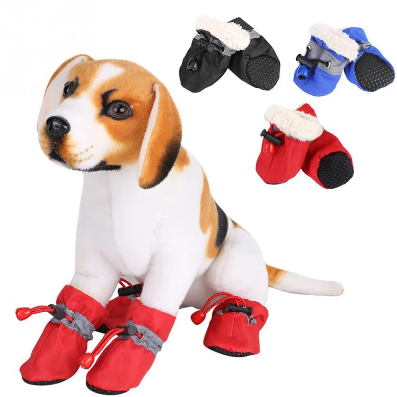 Factory wholesale fashion disposable dog boots waterproof shoes with reflective