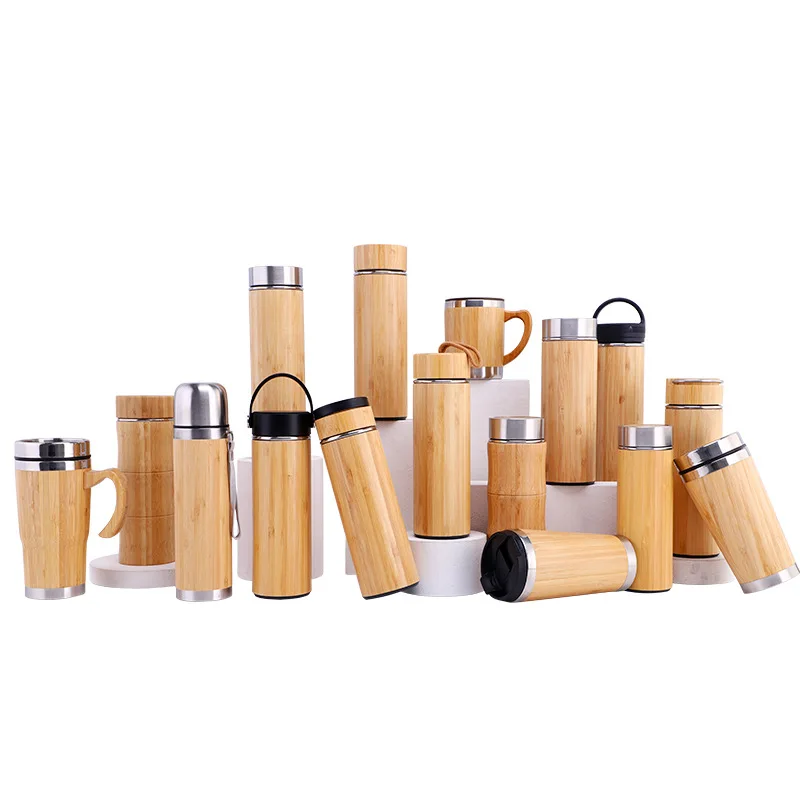 Bamboo Vacuum Cup Wholesale Hot Cold Stainless Steel Eco Friendly Bamboo CLASSIC Bamboo Bottle Vacuum Flasks & Thermoses Normal