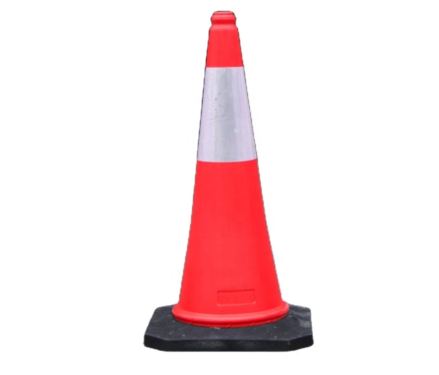 wholesale cones PE+black base traffic cones road safety barriers with rubber base 75cm 100cm PE cone on sale