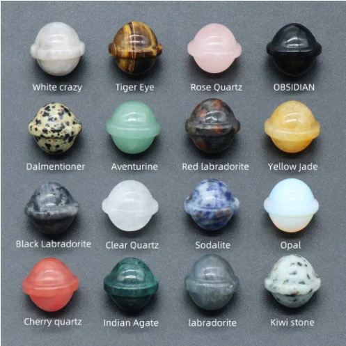 Wholesale Natural Healing Stone crystal semi-precious mini planet Galaxy planet UFO three-dimensional space decoration trinkets