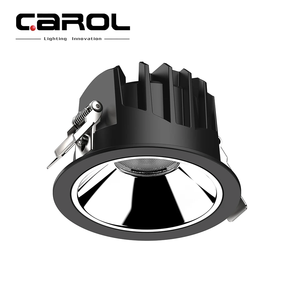 Carol Aluminum high bright office ceiling spotlight recessed 30w led round downlight lamp 12 watt 75mm anti glare cob down light