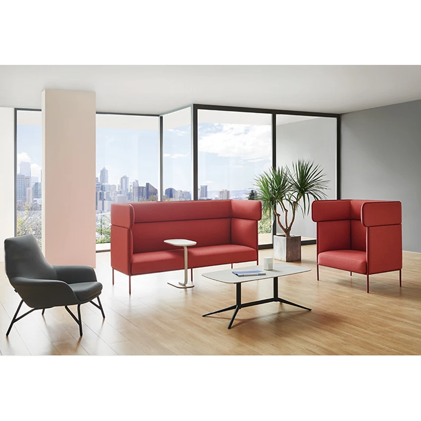 Modern Frank designs design leather loveseat Hotel Lobby public area Lounge Furniture Modular Sofa Set