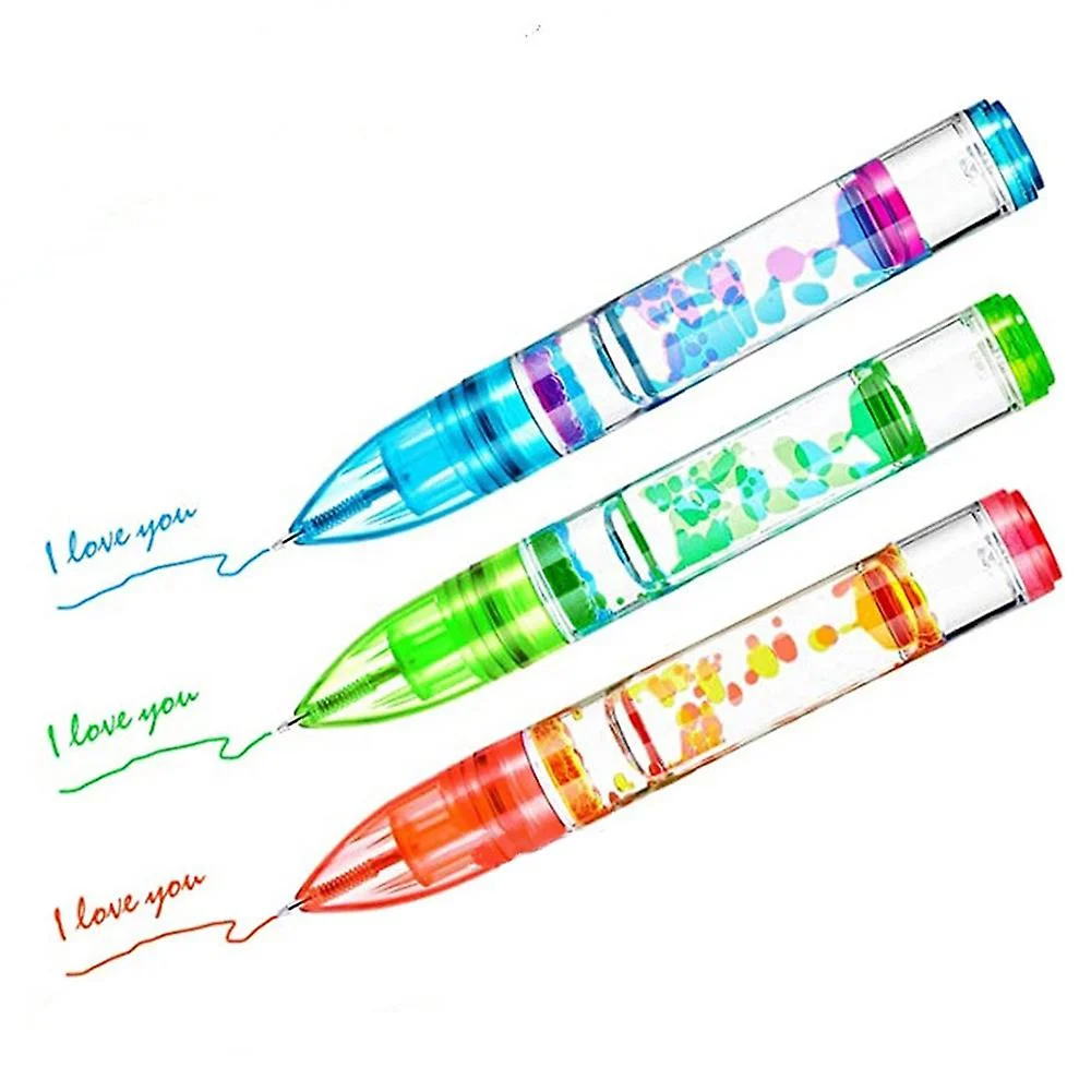 Liquid Motion Bubbler Toy Pens Colorful Liquid Timer Pens for Stress and Anxiety Relief