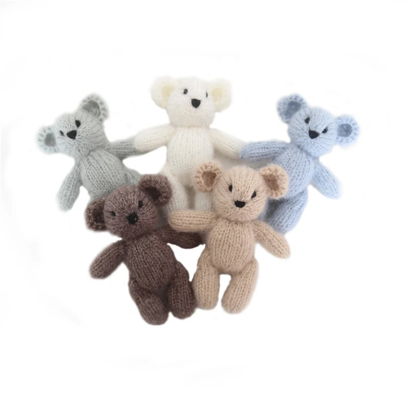  Мишка Amigurumi вязаный Тедди игрушка новорожденный фото реквизит ручная вязка мягкая мягкие животные Новорожденные Фотография