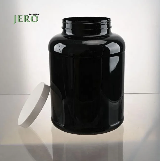 5000ml5kg Sport nutrition UV PET protein jar plastic tubs with lids protein powder jars bottle bucket foil stamping IML labeling
