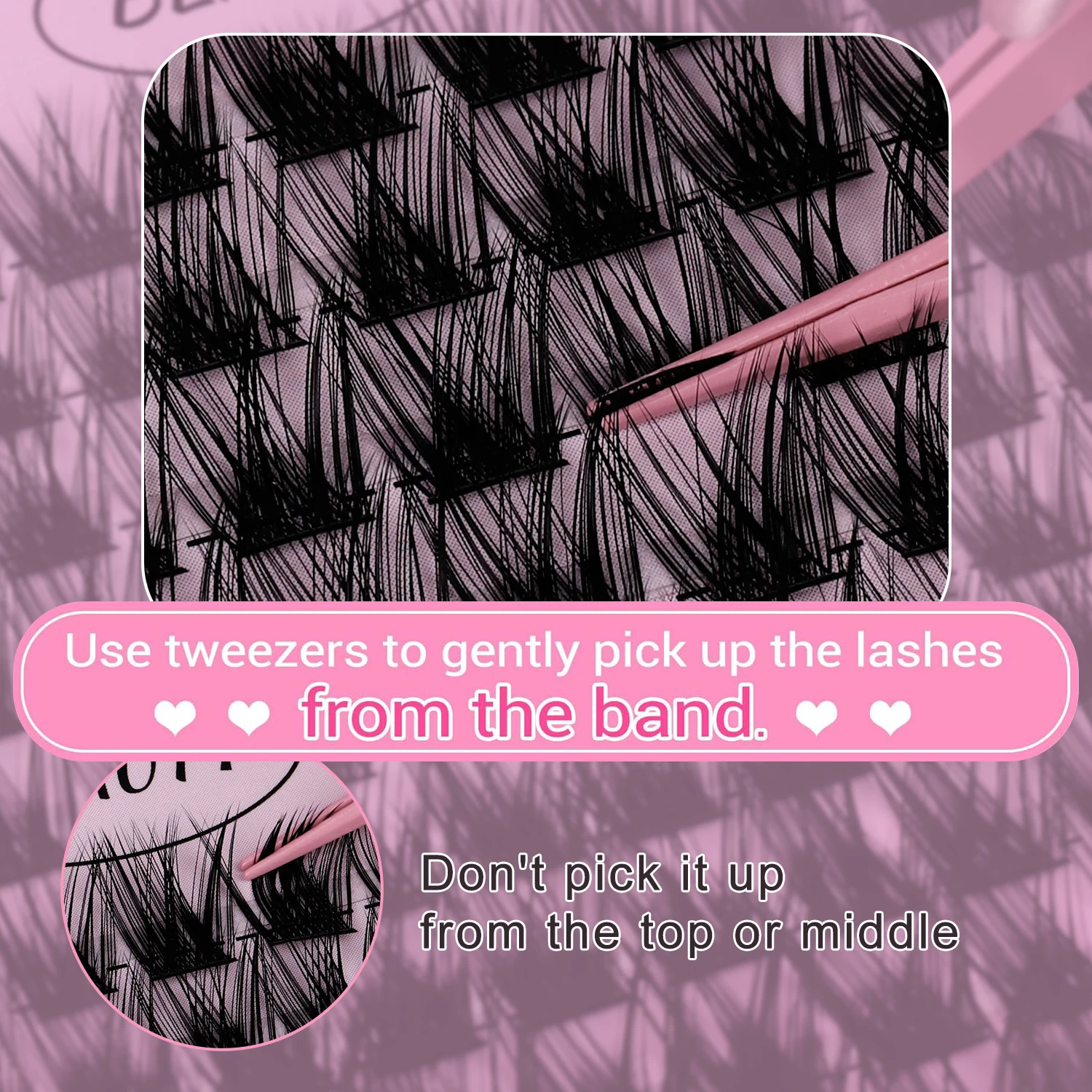 Private Label Eyelashes Hair To Hair Ready To Ship DIY 60D 80D False Eyelashes Clusters Sets Volume Lash Trays