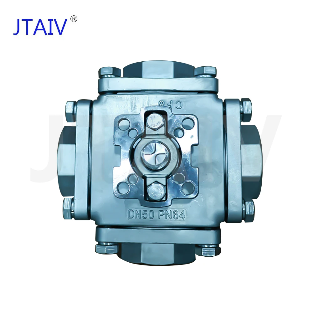 JTAIV Stainless steel welded four way ball valve threaded internal thread type