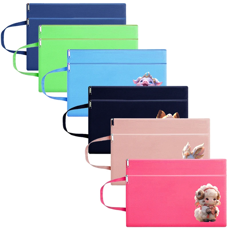 File bag printed ins cartoon bag Cute Widen thick durable double Oxford bag can be customized logo  waterproof yellow pouch