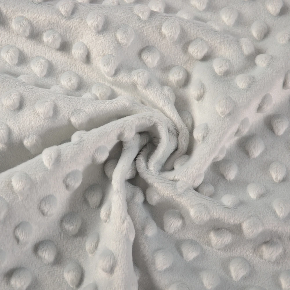 Multi Colors Soft Breathable 100% Polyester Plush Minky Dot Toy Fabric