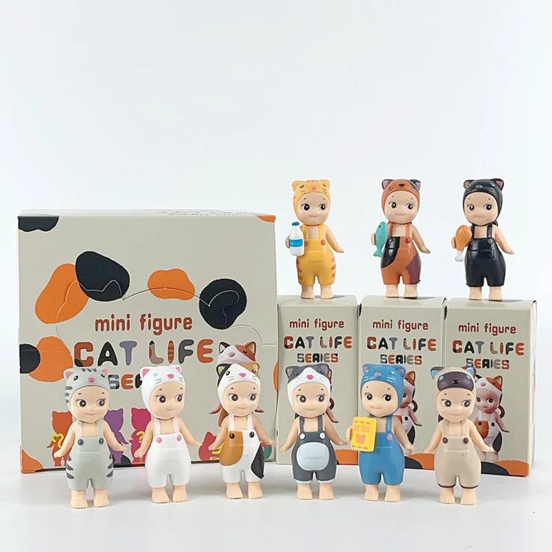 New Arrival Cute SonnyAngels Cat Life Series Blind Boxes Cartoon Mini Figures Set Hipper Toys for Kids Gifts Desk Decoration