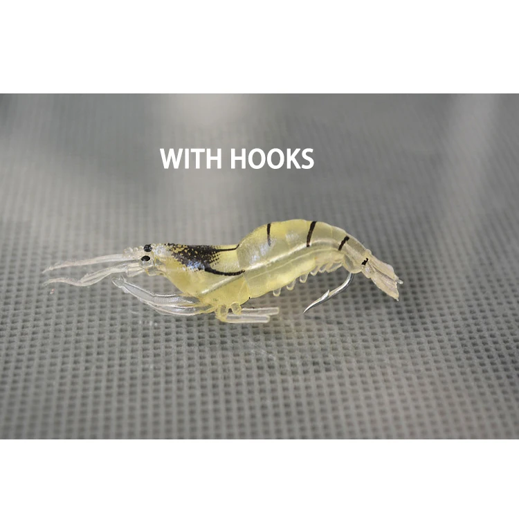 4cm Fishing Luminous Shrimp Soft Plastic Lure Fishing Shrimp Lure