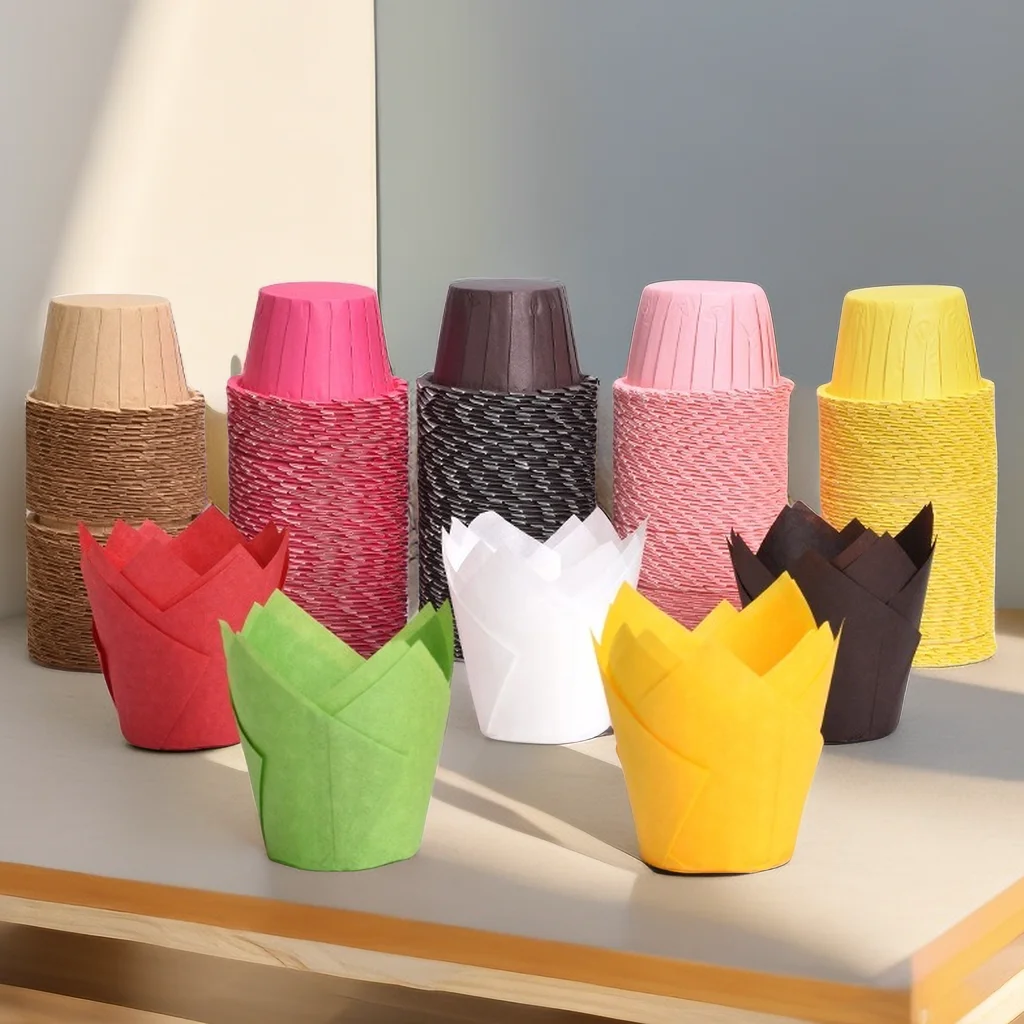 Cute Custom Printed Cupcake Liners Packaging Paper Parchment Baking Papar/ Christmas Pastel Fancy Mini Cupcake Moldes Formsa