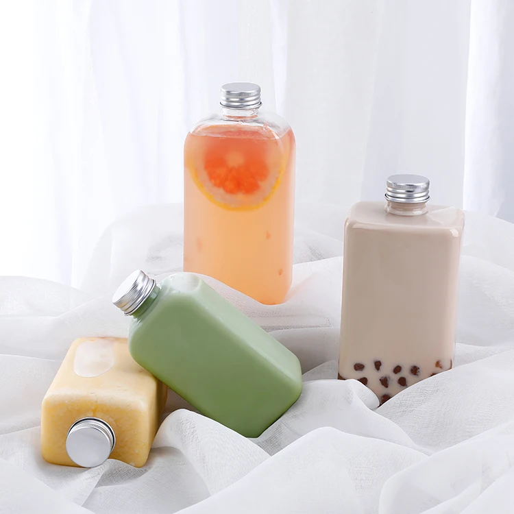 Zhejiang Manufacturer Empty Plastic Drink Orange Juice Bottles with metal Lids for sales  350ml 550ml