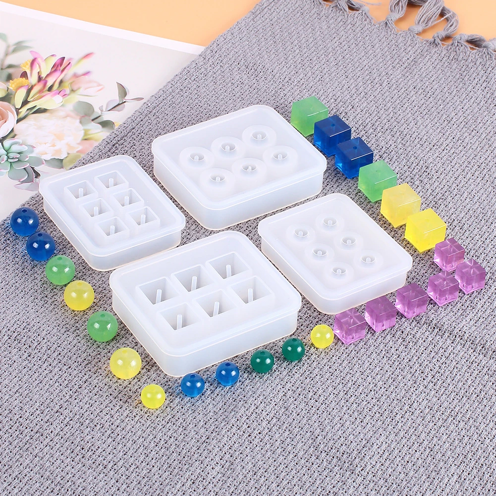 Epoxy Resin Mould Diy Cake Tools Jewelry Ornament Pendant Spheres 12mm 16mm Silicone Round Ball Cube Beads Mold