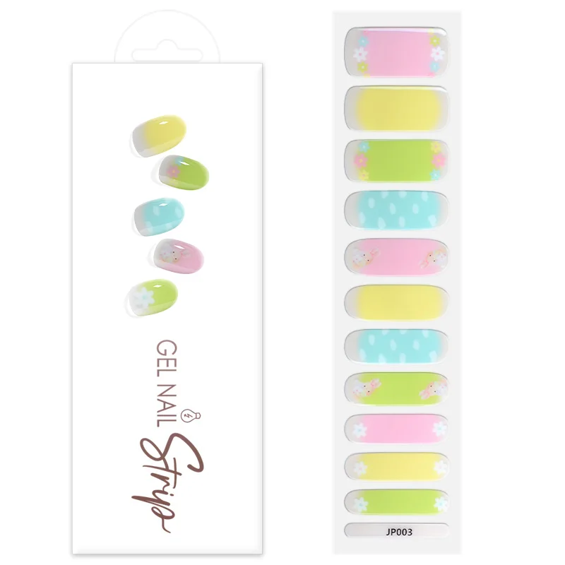 Hot Sale Gel Nail Decoration Waterproof Nail Wraps Non-toxic Semi-cured Nail Polish Sticker