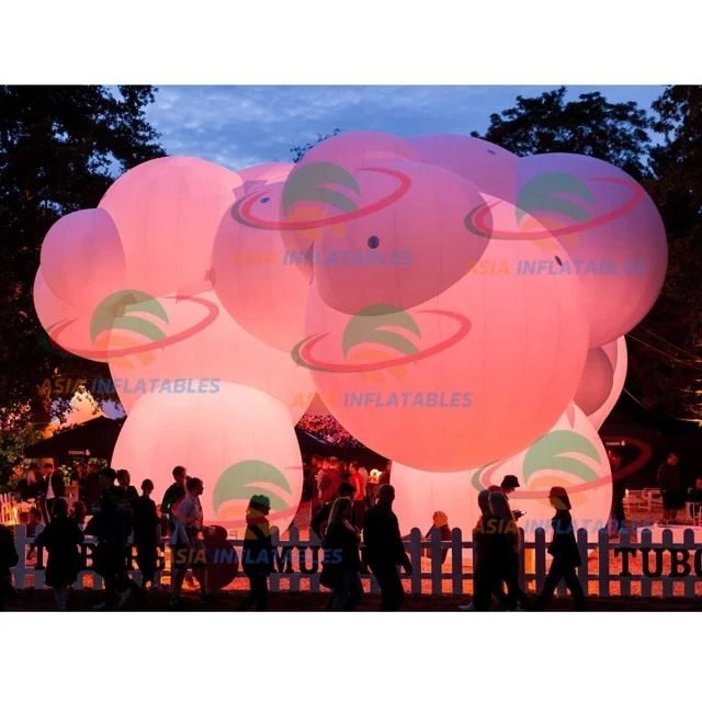 White Inflatable Floated PVC Clouds, Inflatable Cloud Helium Ballon For Sale