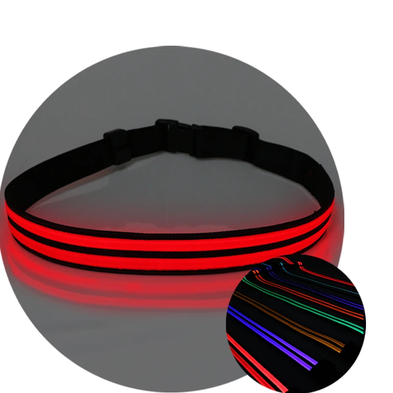 New Designed Led Running Belt for Out Sport Keep Safety When Running Outside with USB Unisex Buckle Strap