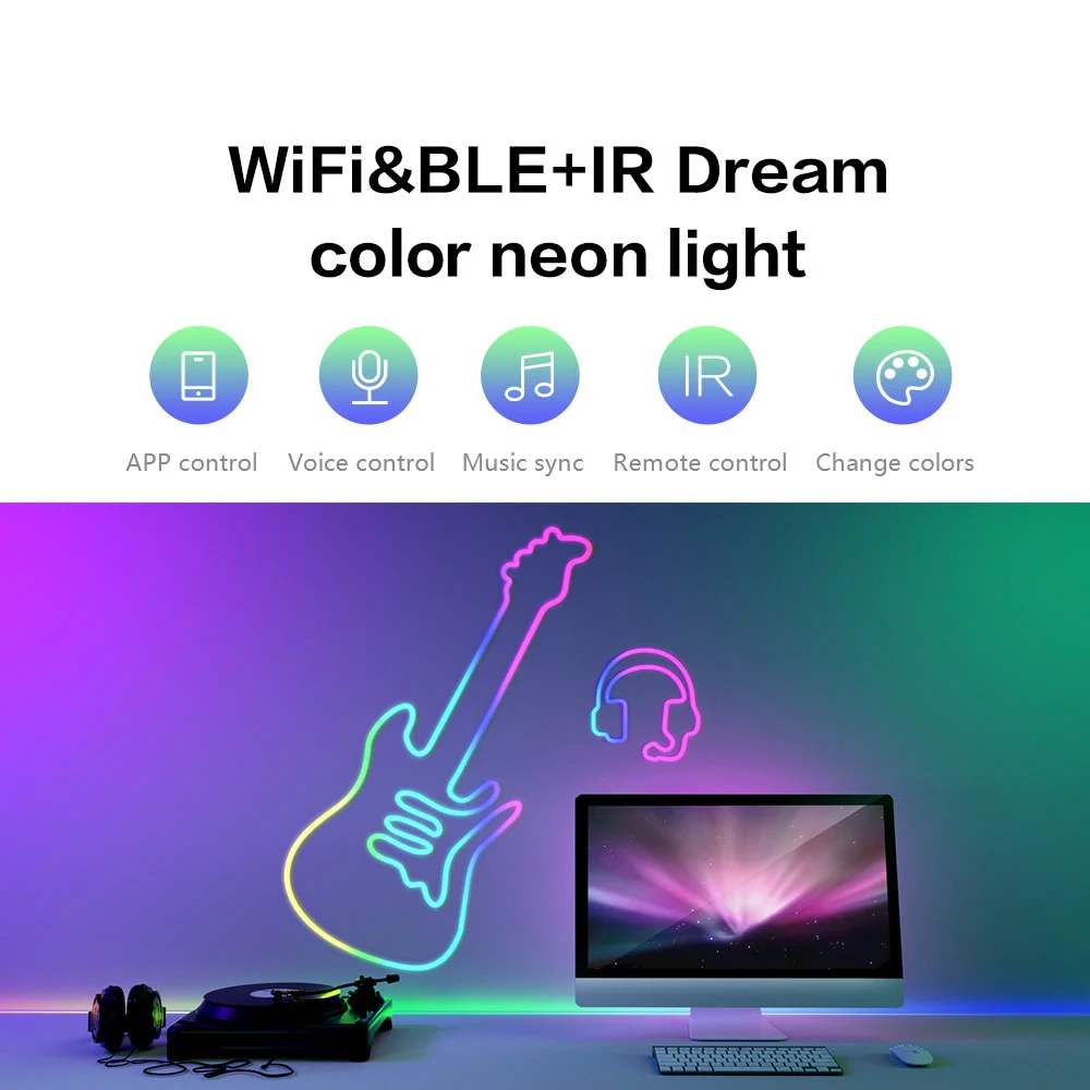 OEM ODM Rgb Magic Color Decoration Led Silicone Tube Neon Flex 12V Strip Neon Lights for Wall