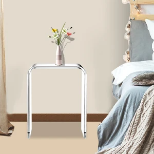 Modern waterfall transparent rectangular table round side table end acrylic coffee side table for living room bathroom