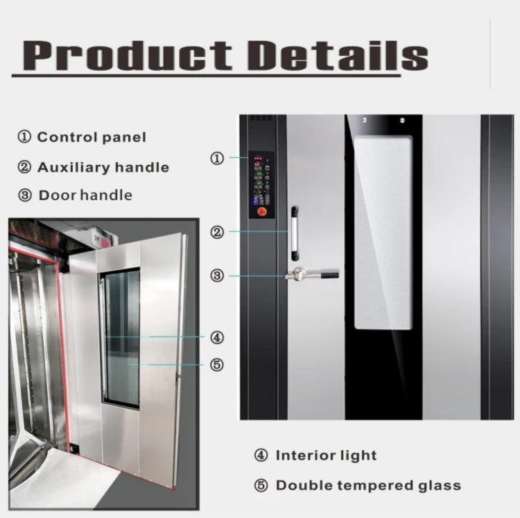 Good selling Industrial All Stainless Steel Gas Bakery Oven 16 Trays Hot Air Rotary Gas Oven Factory Lower Price