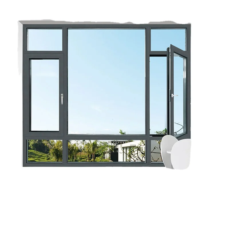 high quality WEI DUN aluminum alloy hinged windows with stainless steel gauze for house for commercial building for school