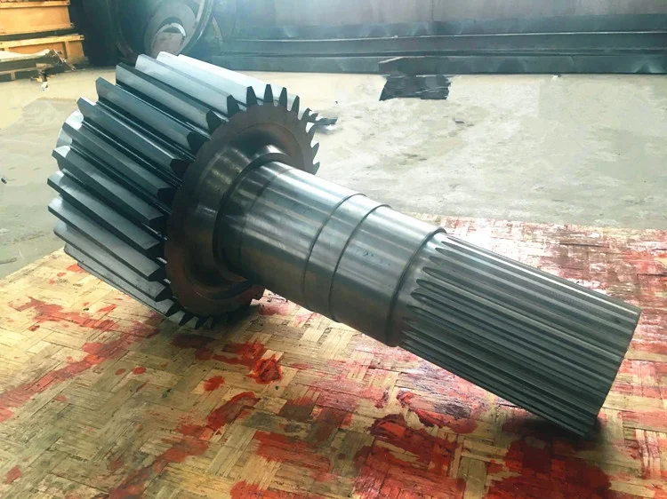 Wangli Custom transmission large Carbon Steel Forged helical Gear Shaft forging drive large module pinion shaft