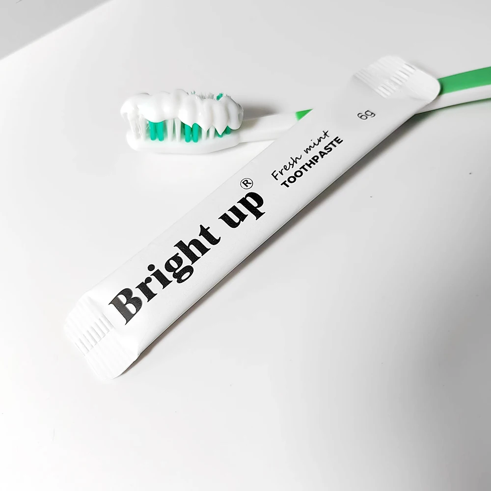 Зубная паста для отбеливания зубов в гостиницах, уход за полостью рта, небольшая зубная паста 3 г 6 г, экологически чистый пакет из крафт-бумаги, Высококачественная зубная паста