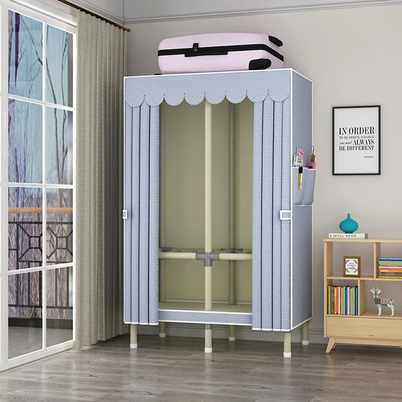 Custom Foldable Wholesale Lightweight Steel Metal Corner Wardrobe Living Room Cloth Storage Lacquer Pipe Closets