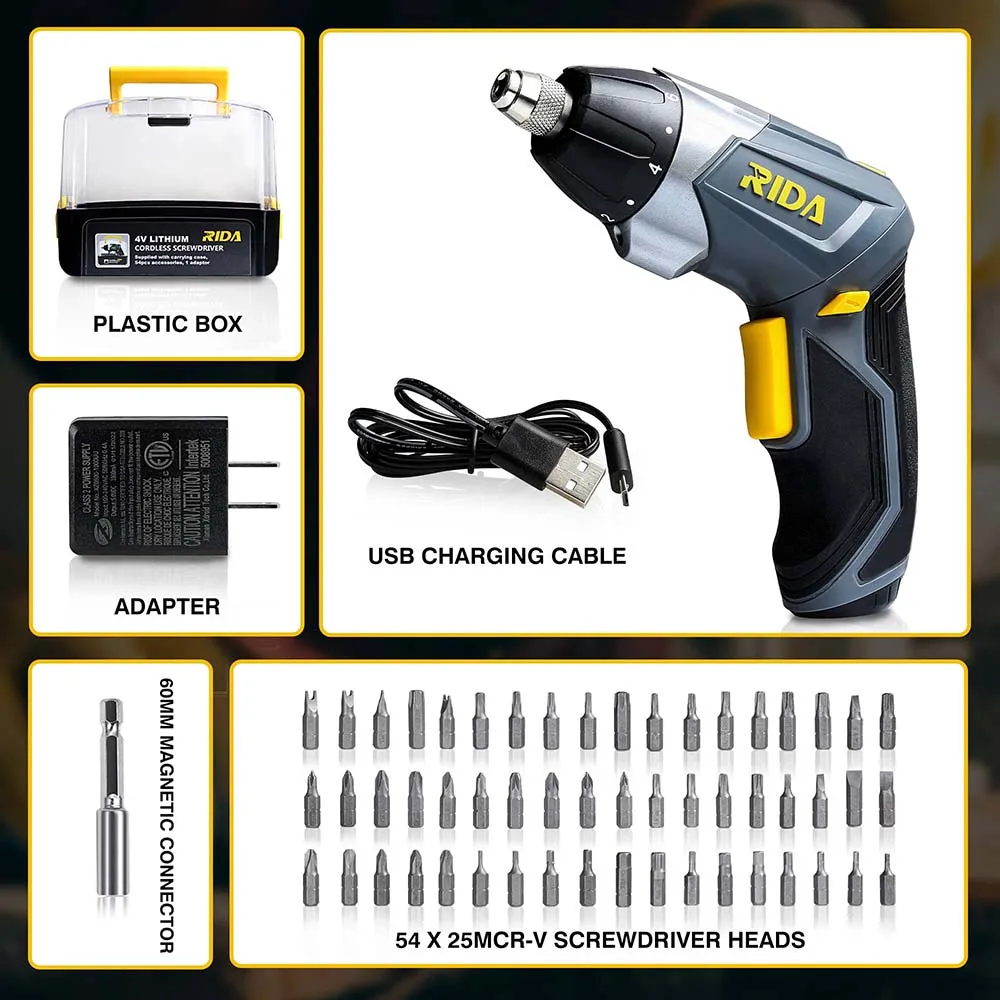 4.8V Li-ion Battery 45pcs per set Two model Cordless Screwdriver Mini Power Electric Screwdriver