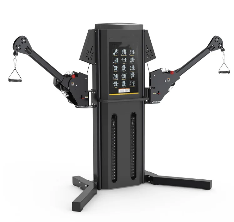 Dual cable crossover machine dual pin aelected loaded free arm functional trainer dual pulley commercial fitness manufacturer