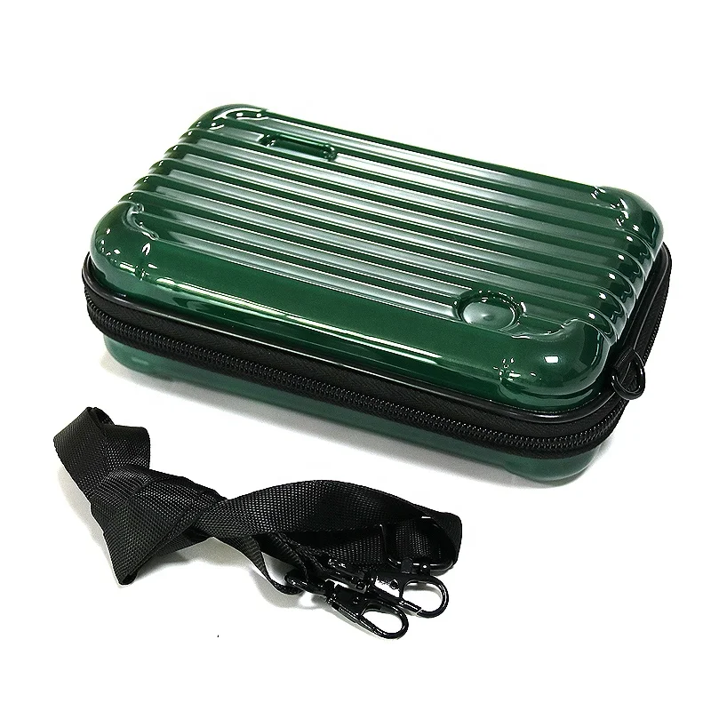 Compact waterproof Blackish green 3D stripes pattern eva case Portable camera shoulder bag for camera photo accessories