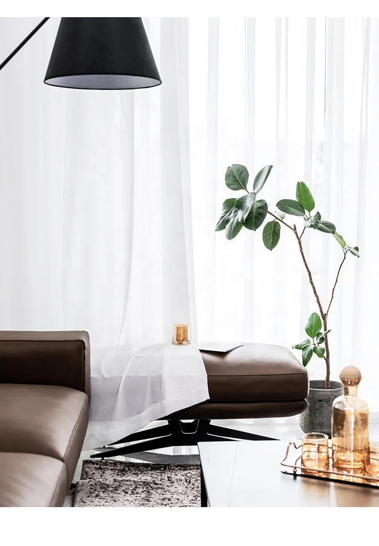 Bindi Ready Made White Silk Plain Curtain Solid Color Ruffles Living Room Sheer Curtains