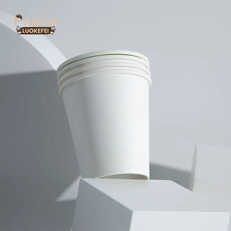 Wholesale Plastic Free Paper Cup 8oz 12oz 16oz Disposable Single Wall Custom Logo Hot Coffee Paper Cup