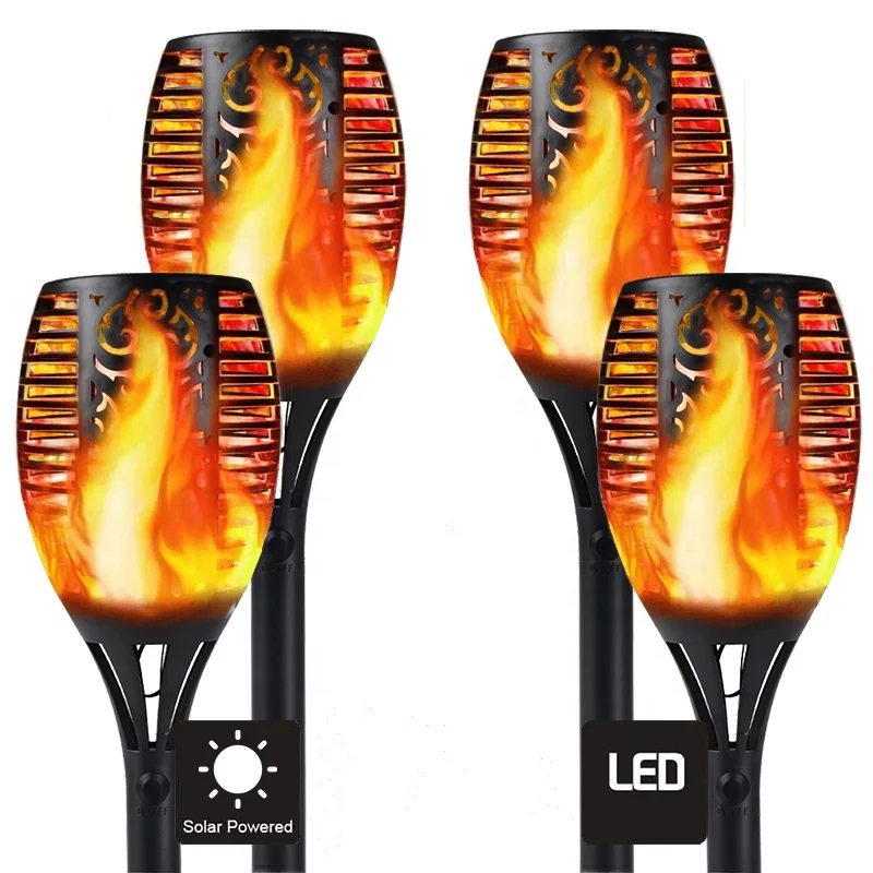 Hot 51 96 LED Solar Flame Torch Flickering Waterproof Garden Lights Decor Lighting Landscape Lawn Lamp Outdoor Solar Light