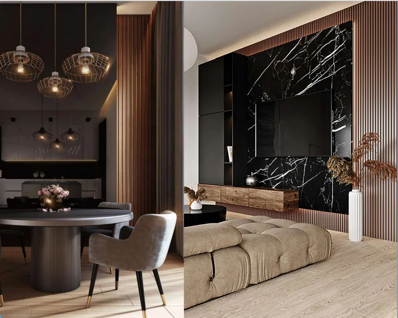 Classic Moulding Waterproof Materials WPC Louvers Interior Decoration WPC Wall Panel