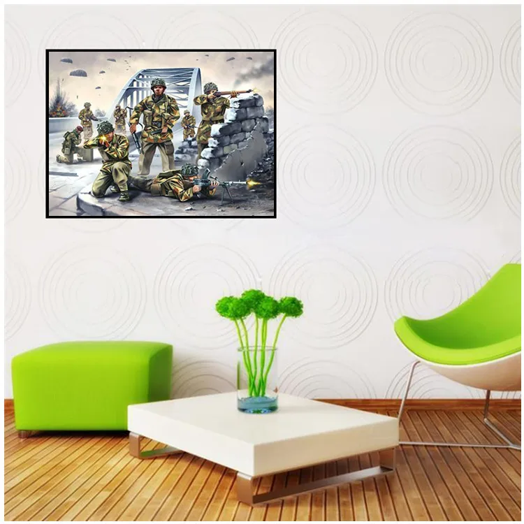 Wholesale Diamond Painting Soldiers in Battle DIY 5D Crystal