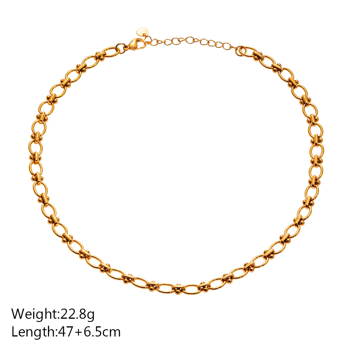 ONYSS Chain Design Waterproof fashion jewelry Plain Chain necklace 18K gold plated vintage thick necklace Stainless steel
