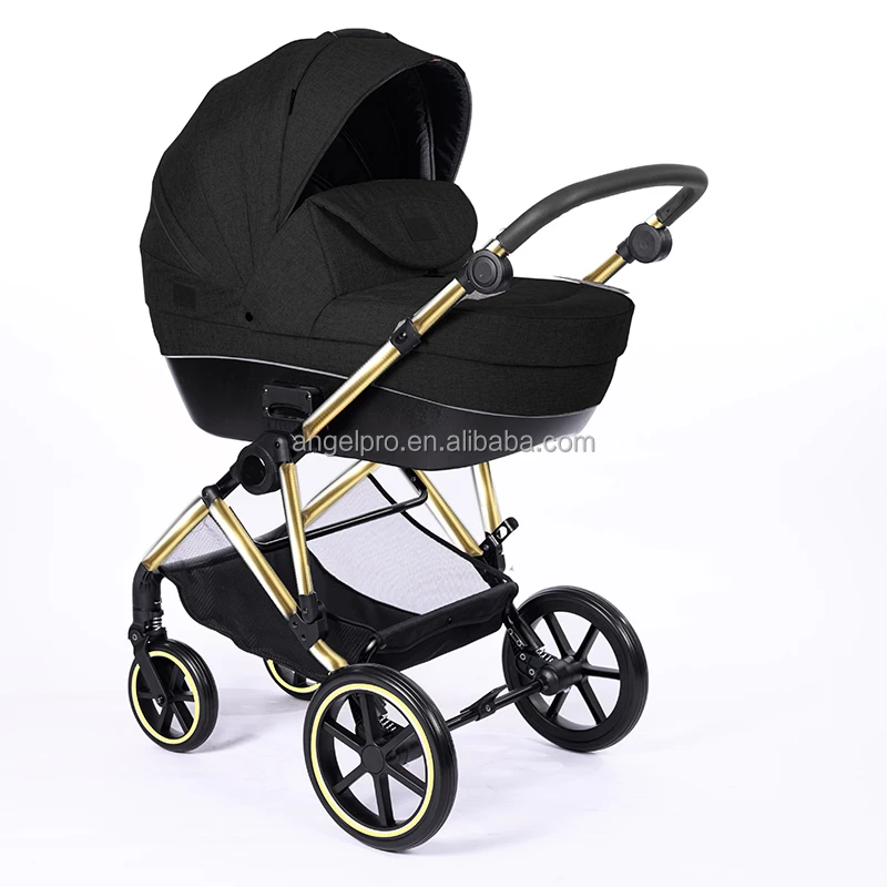 China Factory price big baby carriage black white gold silver color fabric customization best price 3 in 1 baby stroller