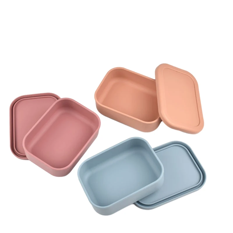 2024 ECO Friendly Portable Food Storage Container BPA Free Silicone Bento Lunch Boxes With lid  for Kids  Adult