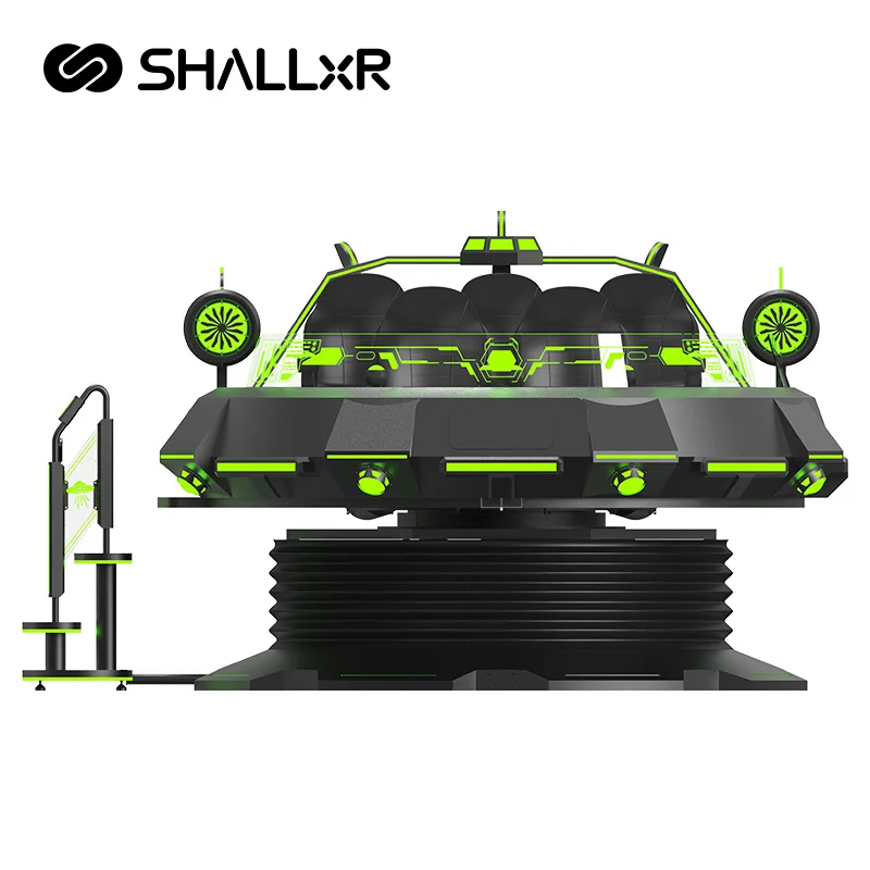 ShallxR Exciting Experience VR Warship Ufo 5 Seats Multi Player Game 9D VR Robotic Arm Cinema