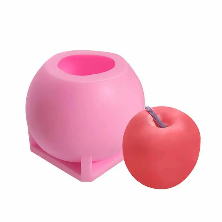 Pink color 100% silicone big apple pie mold food safe 3d silicone mold baking fruit