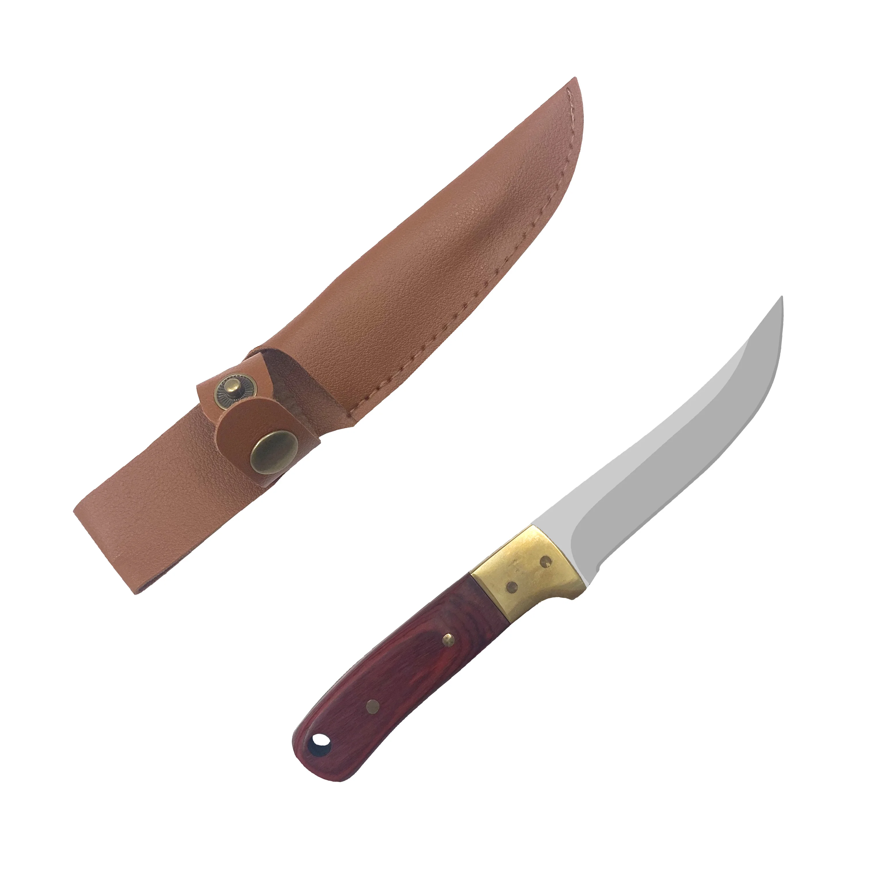 Factory Price Super Sharp High Hardness Self-Defense Survival Knife With Wood Handle