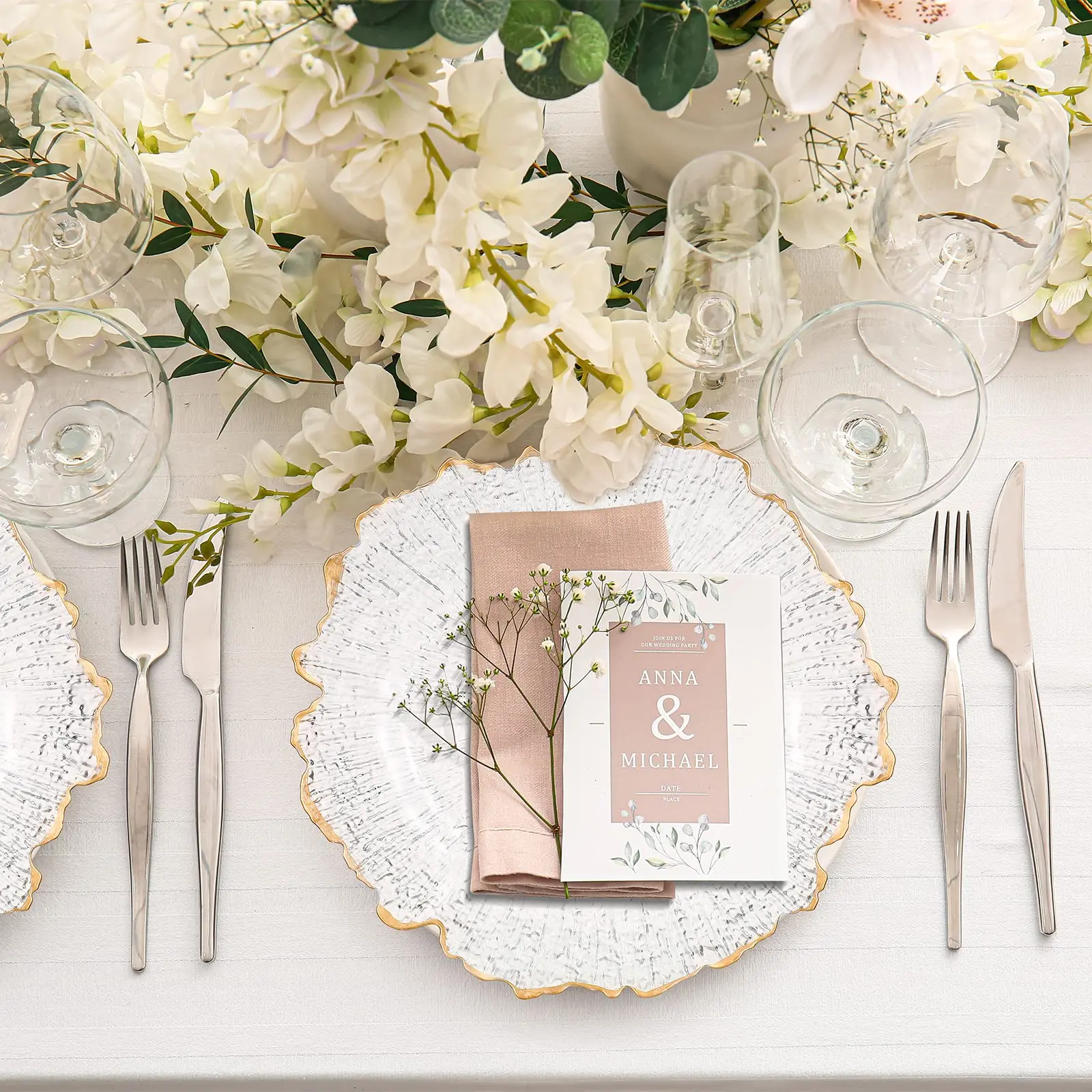 13 inch clear acrylic gold charger plate chargers wedding dinner plate decorative ins golden plastic charger plates event party