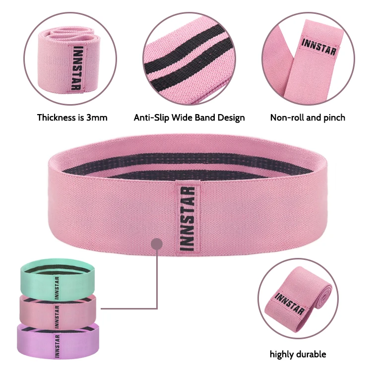 INNSTAR manufacturer Customized More specifications Hips Resistance Bands  Loop Exercise Booty Band Hip Circle Glute
